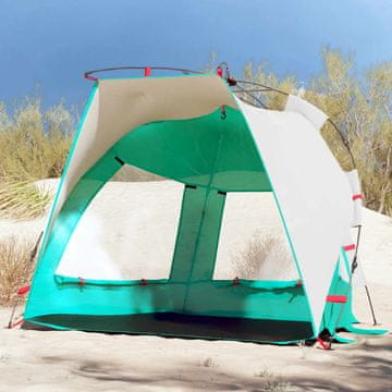 Vidaxl Šator za plažu za 2 osobe, zeleni, vodootporni