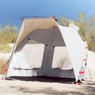Vidaxl Šator za plažu za 2 osobe, sivi, vodootporni