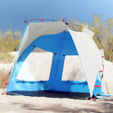 Vidaxl Šator za plažu za 2 osobe, plavi, vodootporni