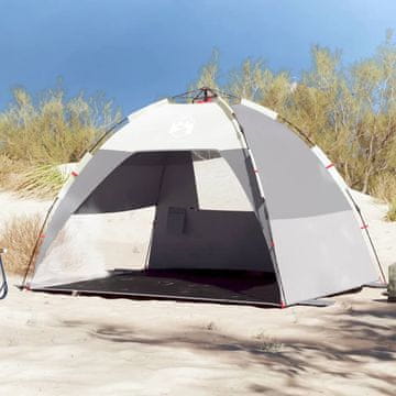 Vidaxl Šator za plažu za 2 osobe, sivi, vodootporni