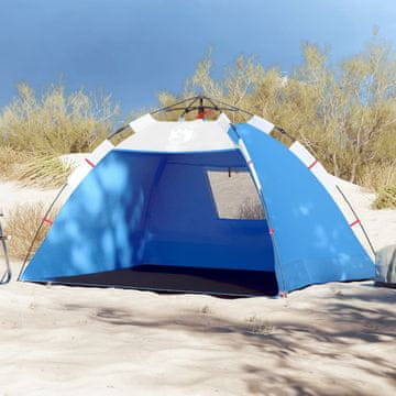 Vidaxl Šator za plažu za 2 osobe, plavi, vodootporni