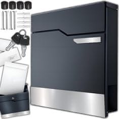 Dexxer Moderan poštanski sandučić s utorom za novine antracit + nehrđajući čelik X9