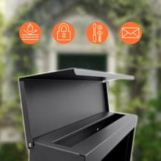 Dexxer Moderan poštanski sandučić s utorom za novine antracit + nehrđajući čelik X3