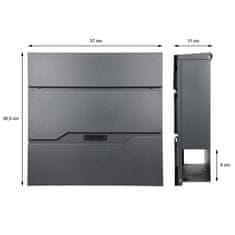 Dexxer Moderan poštanski sandučić s utorom za novine antracit X2