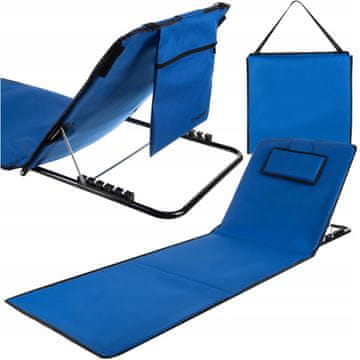 Malatec Oxford prostirka za plažu sa podesivim naslonom + jastuk 150x50cm