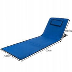 Malatec Oxford prostirka za plažu sa podesivim naslonom + jastuk 150x50cm