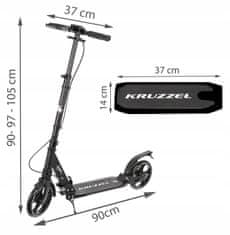 Kruzzel Alu. Preklopna kočnica za diskove suknje do 100 kg 200 mm Hyperion crno