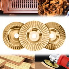 Dexxer Set od 3 brusne ploče za poliranje drva 100mm volfram karbid