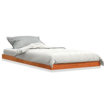Vidaxl Okvir za krevet, smeđi vosak, 75x190 cm, masivni borov drvo