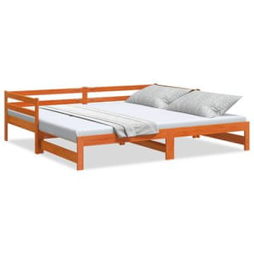 Vidaxl Produžni dnevni krevet smeđe boje voska 90x200 cm borovina