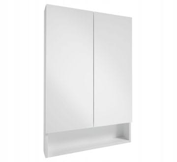 Deftrans Lupo bijeli viseći kupaonski ormarić s ogledalom 60x90 cm