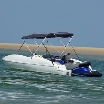 Vidaxl Bimini tenda s bočnim stijenkama, 3 luka, 183 x (154-167) x 137 cm