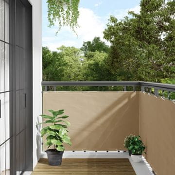 Vidaxl Balkonska pregrada, bež, 90x500 cm, Oxford tkanina