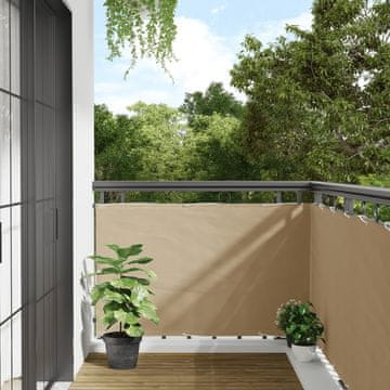 Vidaxl Balkonska pregrada, bež, 90x300 cm, Oxford tkanina