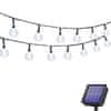 HOME & MARKER® Vodootporni solarni LED rasvjetni lanac 5 m s kuglicama za vanjsku dekoraciju (bijeli) | SOLSTICE
