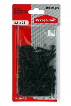 Wkret-Met Samobušeći vijak za gipsane ploče za metal 3,5x25 mm 100 kom