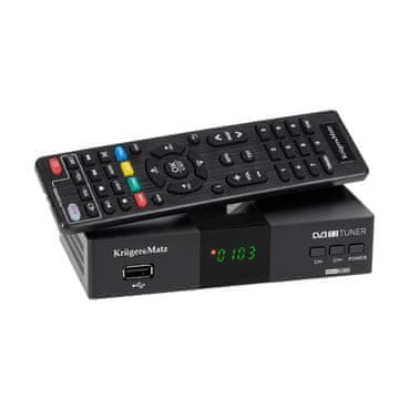 Krüger&Matz Univerzalni TV dekoder DVB-T2 receiver H.265 HEVC USB + daljinski