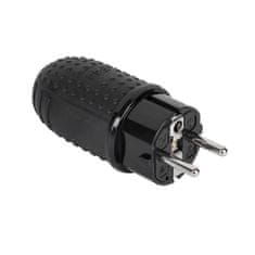 Rebel TOOLS Univerzalni utikač Schuko puna guma IP44 16A 250V crni