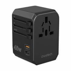 Choetech putni adapter + USB TypeC TypeA PD 45W punjač EU SAD UK AU PD6045