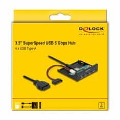 Delock USB 3.2 hub 4x TypeA interni 64166