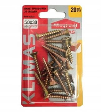 Wkret-Met Kaljeni vijci za drvo 5x30mm 20 kom PZ2 zlatni