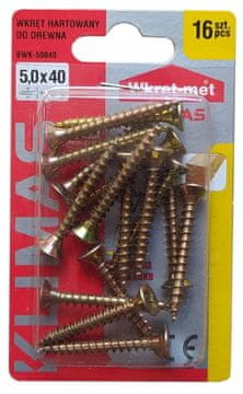 Wkret-Met Kaljeni vijci za drvo 5x40mm 16kom PZ2 zlatni
