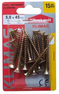 Wkret-Met Kaljeni vijci za drvo 5x45mm 15 kom PZ2 zlatni