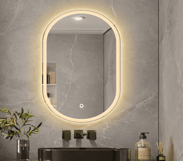 S6 Steklarstvo Šest Kupaonsko LED ogledalo S612C, 60x80cm / 80x60cm, 3 boje LED osvjetljenja, touch prekidač,, antifog funkcija