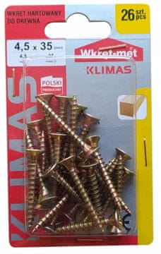 Wkret-Met Kaljeni vijci za drvo 4,5x35mm 26 kom PZ2 zlatni