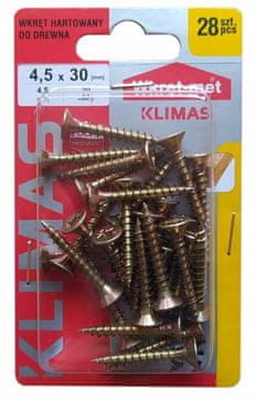Wkret-Met Kaljeni vijci za drvo 4,5x30mm 28 kom PZ2 zlatni