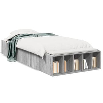 Vidaxl Okvir kreveta, sivi hrast sonoma, 90x200 cm, materijal na bazi drva