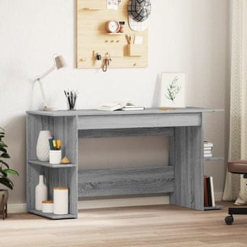 Vidaxl Radni stol, sivi hrast sonoma, 140x50x75 cm, materijal na bazi drva