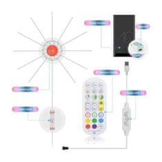 Netscroll LED party lampice s 11 traka, 195 lampica, reagiraju na glazbu, daljinski i aplikacija, dekoracija za zabave i dom, PartyLights