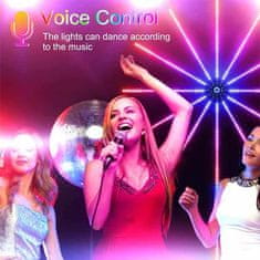 Netscroll LED party lampice s 11 traka, 195 lampica, reagiraju na glazbu, daljinski i aplikacija, dekoracija za zabave i dom, PartyLights