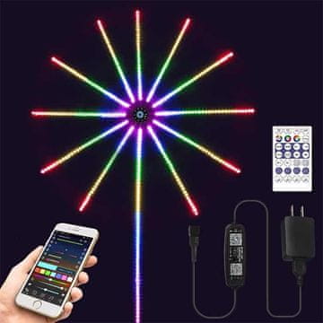 Netscroll LED party lampice s 11 traka, 195 lampica, reagiraju na glazbu, daljinski i aplikacija, dekoracija za zabave i dom, PartyLights
