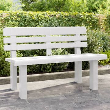 Vidaxl Vrtna klupa bijela 110x52x71 cm polipropilen