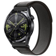 BStrap Velcro Nylon remen za Garmin Vivoactive 5, black gray