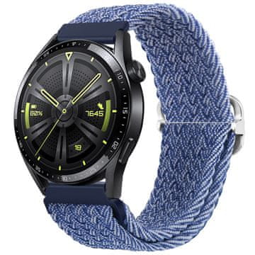 BStrap Braid Nylon remen za Garmin Vivoactive 5, blue white
