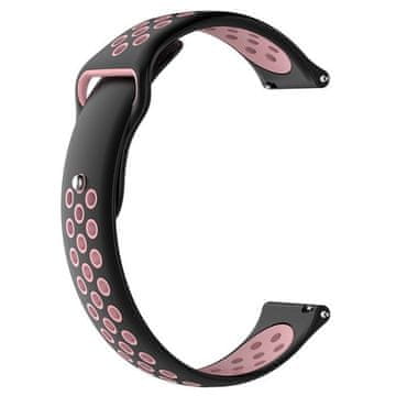 BStrap Silicone Sport remen za Garmin Vivoactive 5, black/pink