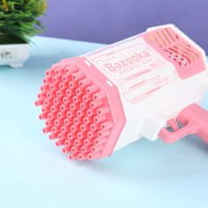 JOJOY® Pištolj za mjehuriće od sapunice, puhanje mjehurića, 69 rupa, šarene LED svjetiljke (Roza, 1+1 Gratis) | BUBBLEPUFF
