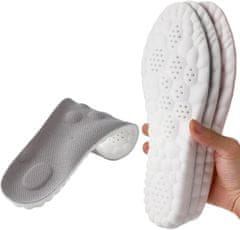 SOLFIT® Ergonomski ulošci za cipele, 4D tehnologija, upijanje vlage, potpora stopalu | CLOUDSTEP (1 par, sivi, 35-39)