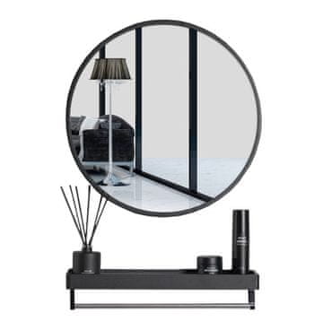 BE Ogledalo s policom 80 cm crno