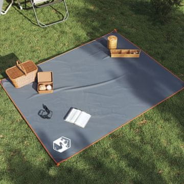Vidaxl Deka za piknik s klinovima, siva i narančasta, 205 x 155 cm