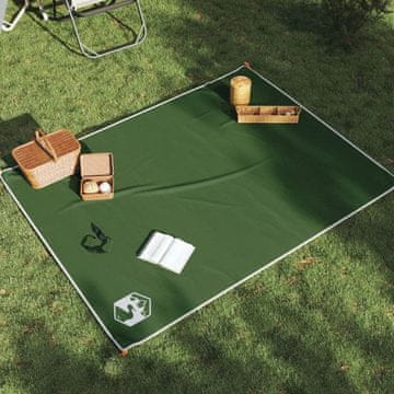 Vidaxl Deka za piknik s klinovima zelena 205 x 155 cm