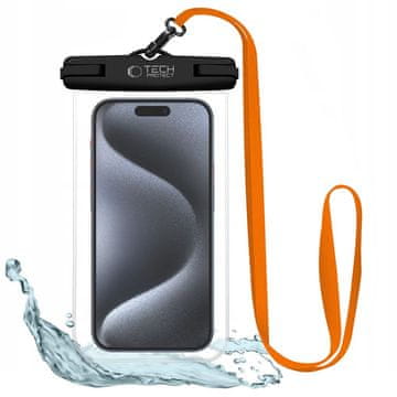 Tech-protect UWC7 vodootporna futrola za mobitel 6.9'', crna/narančasta