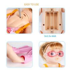 JOJOY® Plutajuća lutka za kupanje BUDDYSWIM LILY (1+1 gratis), Vodootporna dječja igračka za igru u vodi, Realistična plivalica za djecu | B2UDDYSWIM