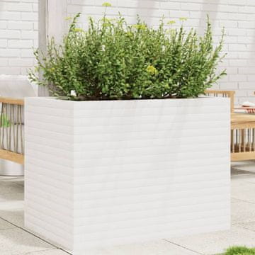 Vidaxl Vrtna žardinjera bijela 90x60x68,5 cm masivni borov drvo