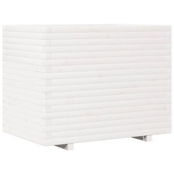 Vidaxl Vrtna sadilica bijela 90x60x72,5 cm od masivne borovine