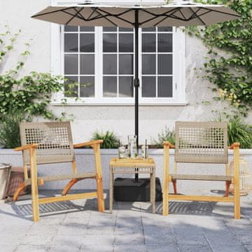 Vidaxl Bistro set od 3 dijela, bež, poliratan i akacija