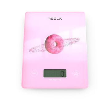 TESLA Staklena LCD kuhinjska vaga do 5 kg roza